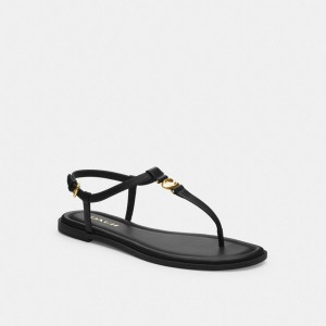 Sandale Coach Jessica Sandal Femme Noir | JSXWLBY-14