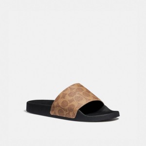 Sandale Coach Udele Sport Slide In Signature Canvas Femme Marron | VFKELCU-72