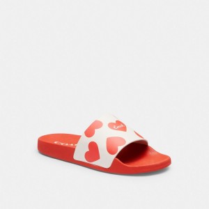 Sandale Coach Udele Sport Slide With Valentine's Print Femme Rouge | VXCYPRZ-10
