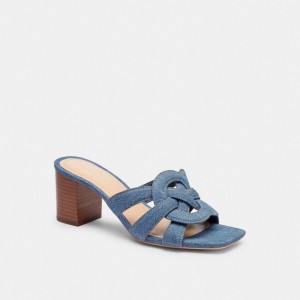 Talons Coach Nikki Sandal Femme Indigo Bleu | POGLUHT-75