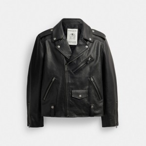 Vestes Coach Moto Jacket Femme Noir | PCNKMDB-07