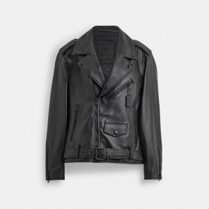 Vestes Coach Moto Jacket Homme Noir | APZKFID-24