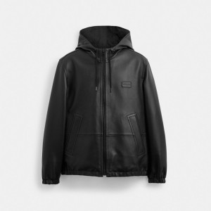 Vestes Coach Reversible Leather Jacket In Recycled Polyester Homme Noir | LJRTCSU-64